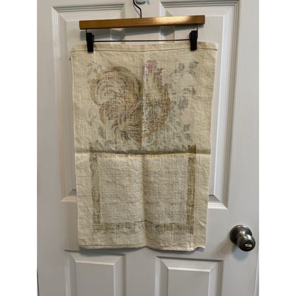 Vintage Linen Tea Towel 1969 Calendar Rooster Red Green 25”X 16” - Picture 4 of 6